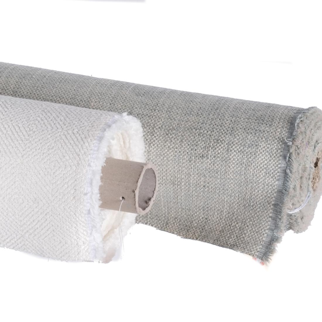 Designer Fabrics: Kravet, Cowtan & Tout: Comprises: 1) 8 yards of Kravet ivory viscose geometric texture, #32924-101. The USA-made upholstery weight has acrylic backing for added stability. 55" width, 2 1/2" vertical repeat and a 2 1/4" hori