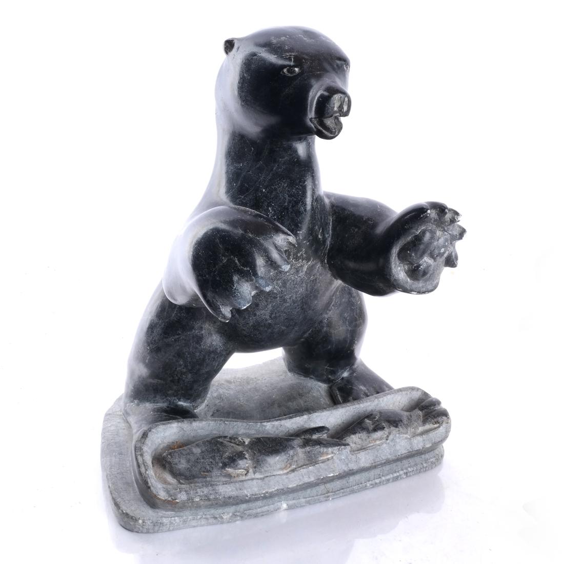 Inuit Stone Sculpture of a Bear (1 of 5)
