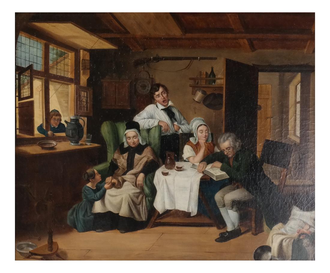 Figural Interior Scene, Oil on Canvas (1 of 8)