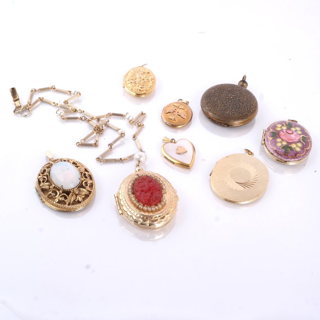 Group of Costume Lockets: Group of costume lockets.