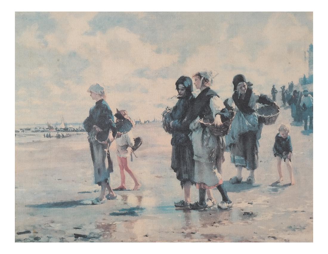 Beach Scene, Family - O/C - Unsigned (1 of 6)