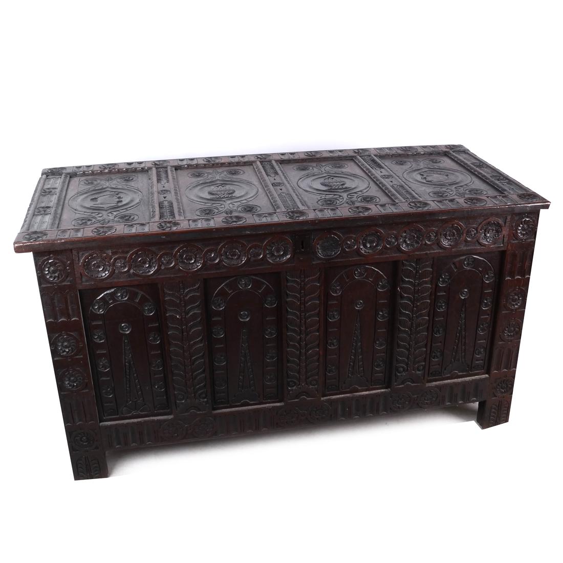 Antique Elizabethan Cassone Trunk (1 of 7)