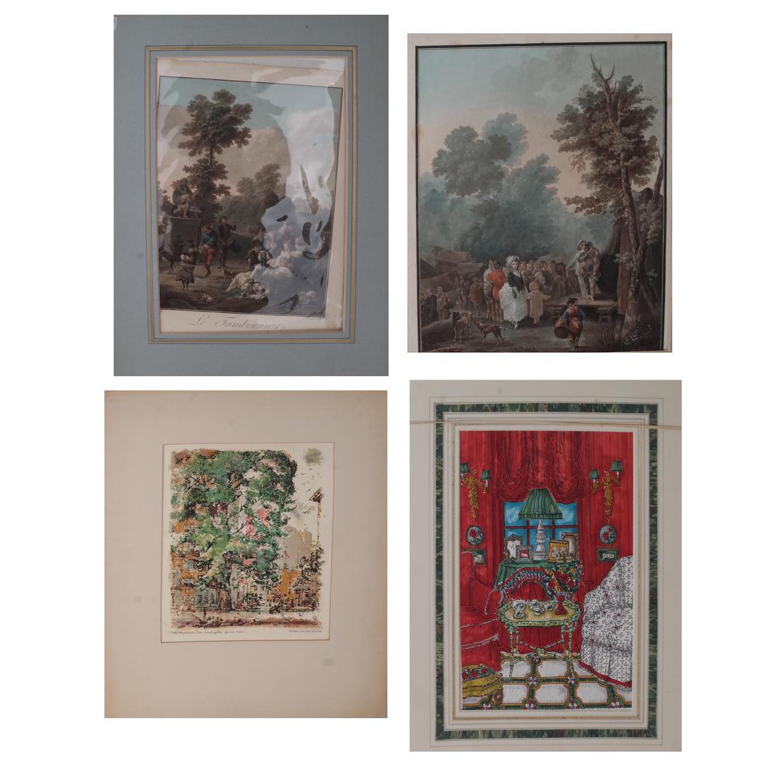 Collection of Colored Lithos, Etchings, More (1 of 5)