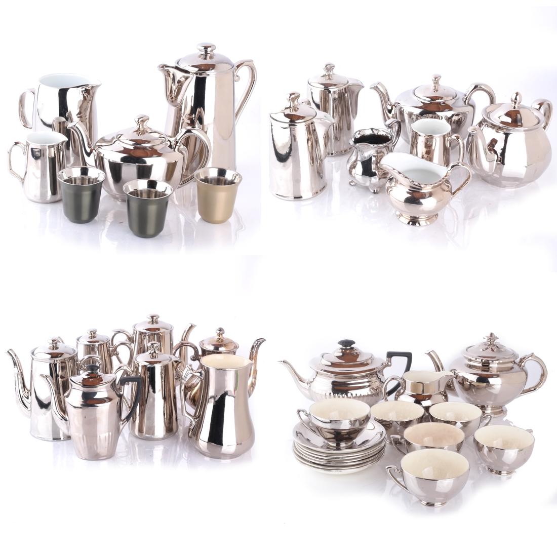 Lot Silvered Lusterware, Mercury Ware (1 of 6)