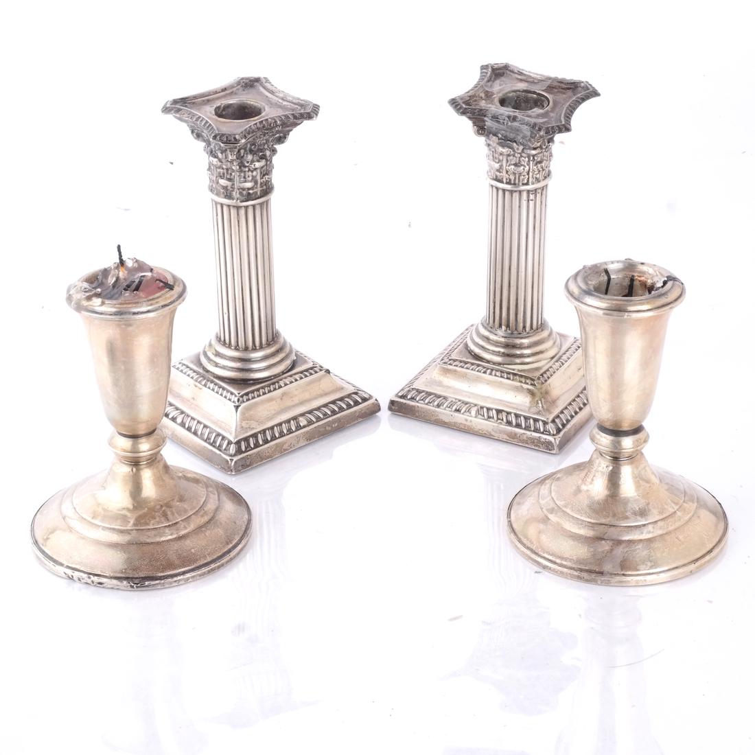 Two Pairs of Weighted Sterling Candlesticks (1 of 8)