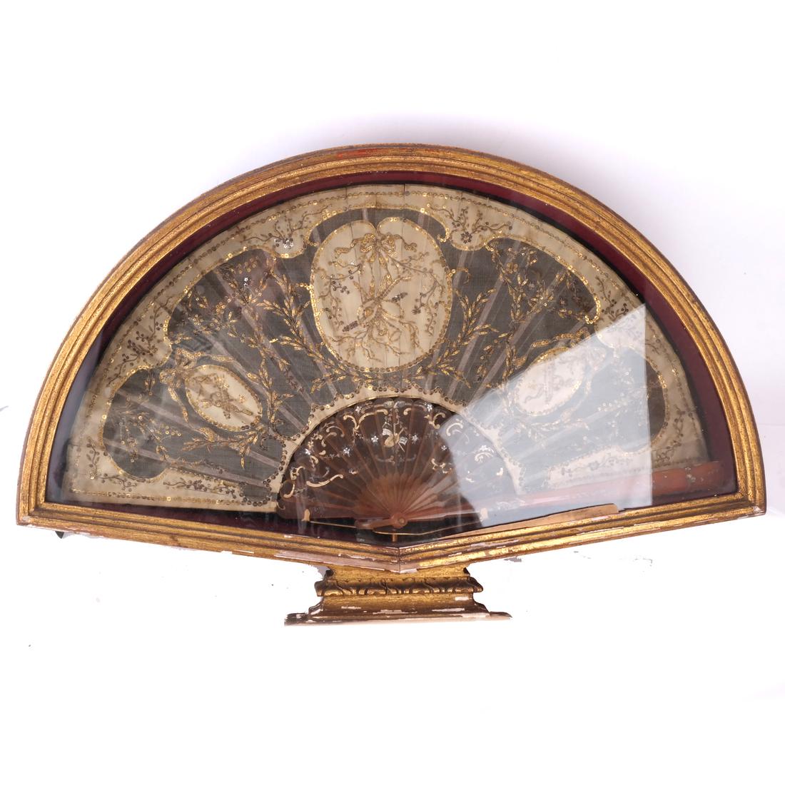 Antique Fan In Shadow Box Frame (1 of 4)