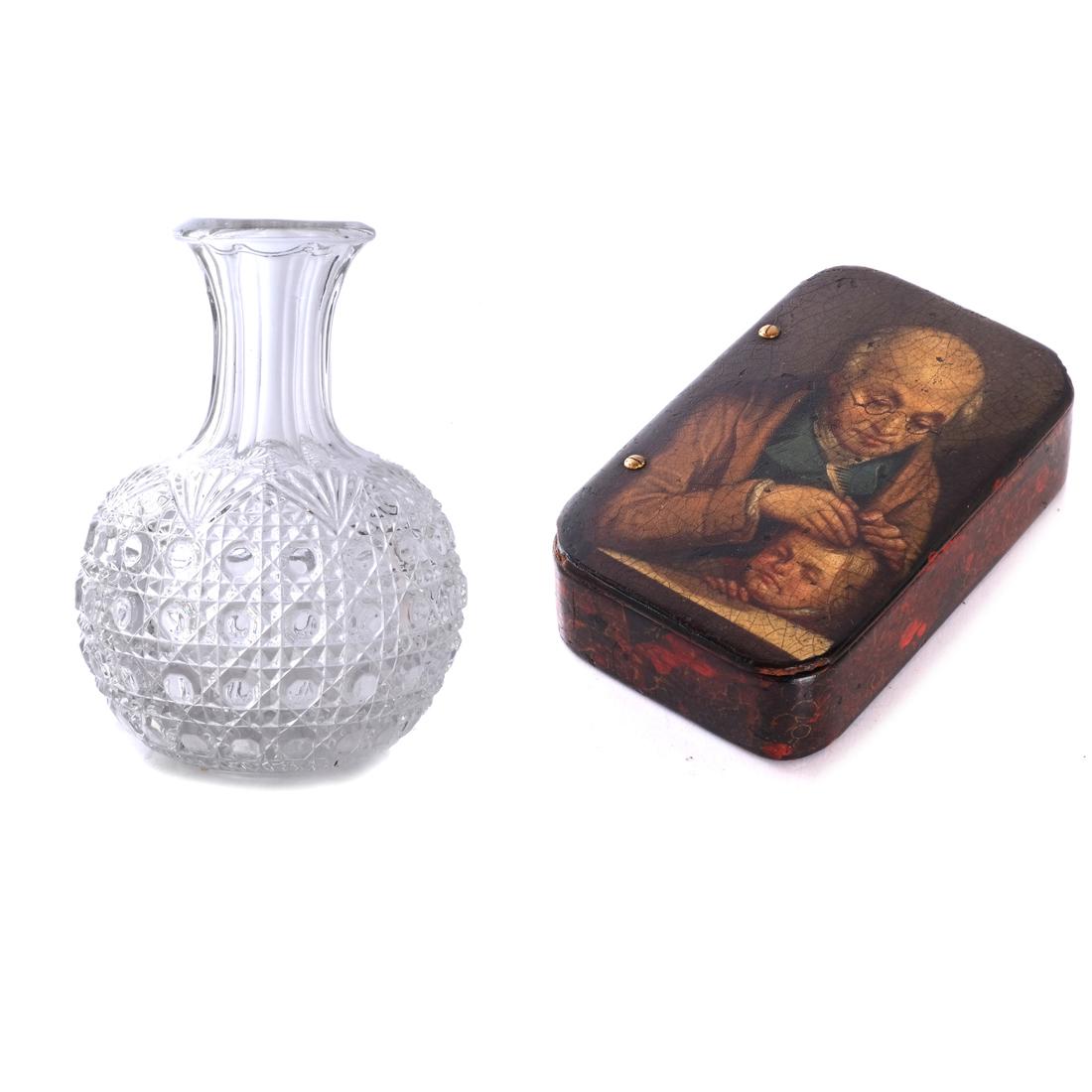 Antique Crystal Vase & 19th C. Snuff Box (1 of 10)