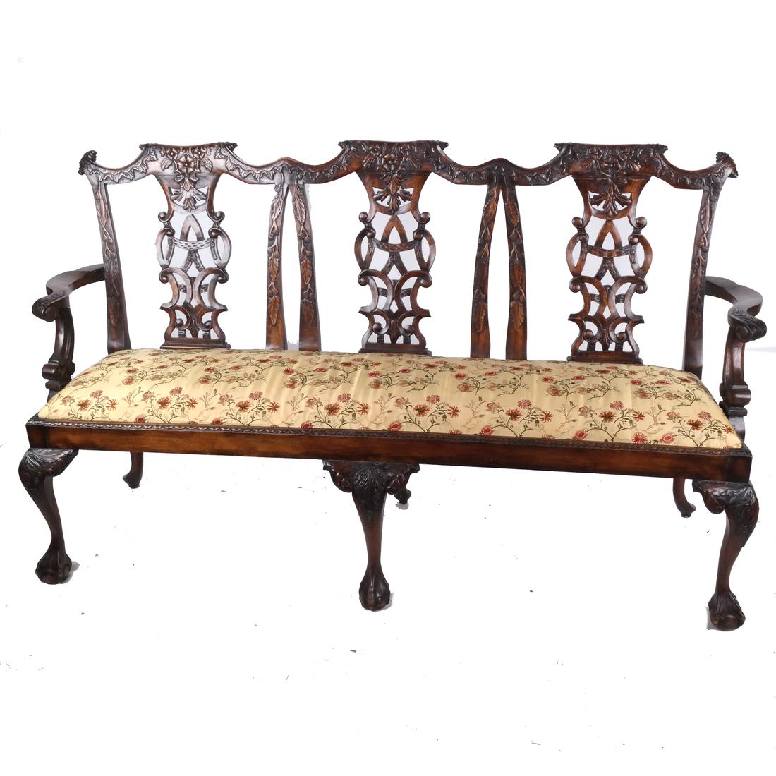 Georgian-Style Triple-Chair Back Settee (1 of 8)