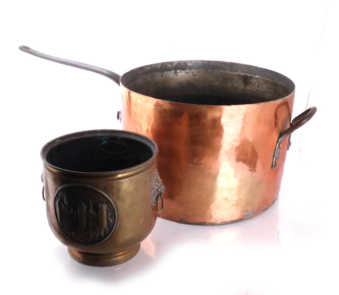 Large Copper Sauce Pot, Brass Vessel (1 of 6)