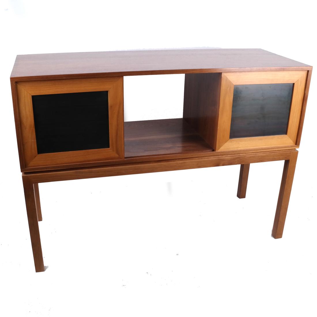Pair of Contemporary Server/Sideboards: Pair of contemporary servers/sideboards, with sliding doors. From the Cumerford Collection- Bridgehampton, NY. [37 x 52 x 20 inches].