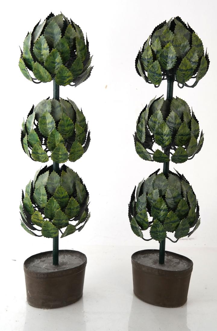 Pair of Tole Trees in Tole Cachepots (1 of 7)