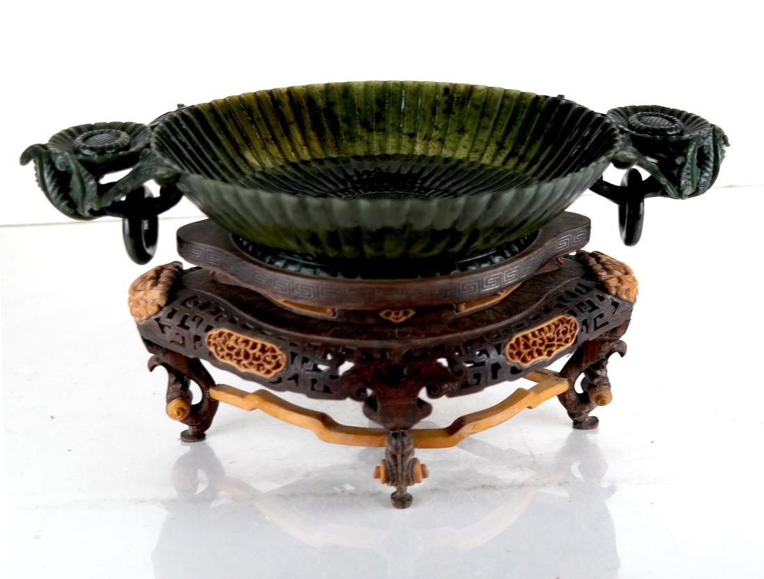 Chinese Spinach Jade Incised Dish (1 of 7)