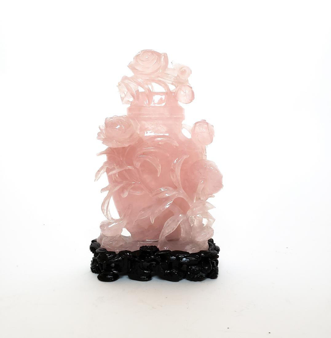 Chinese Rose Quartz Ornate Vessel (1 of 9)