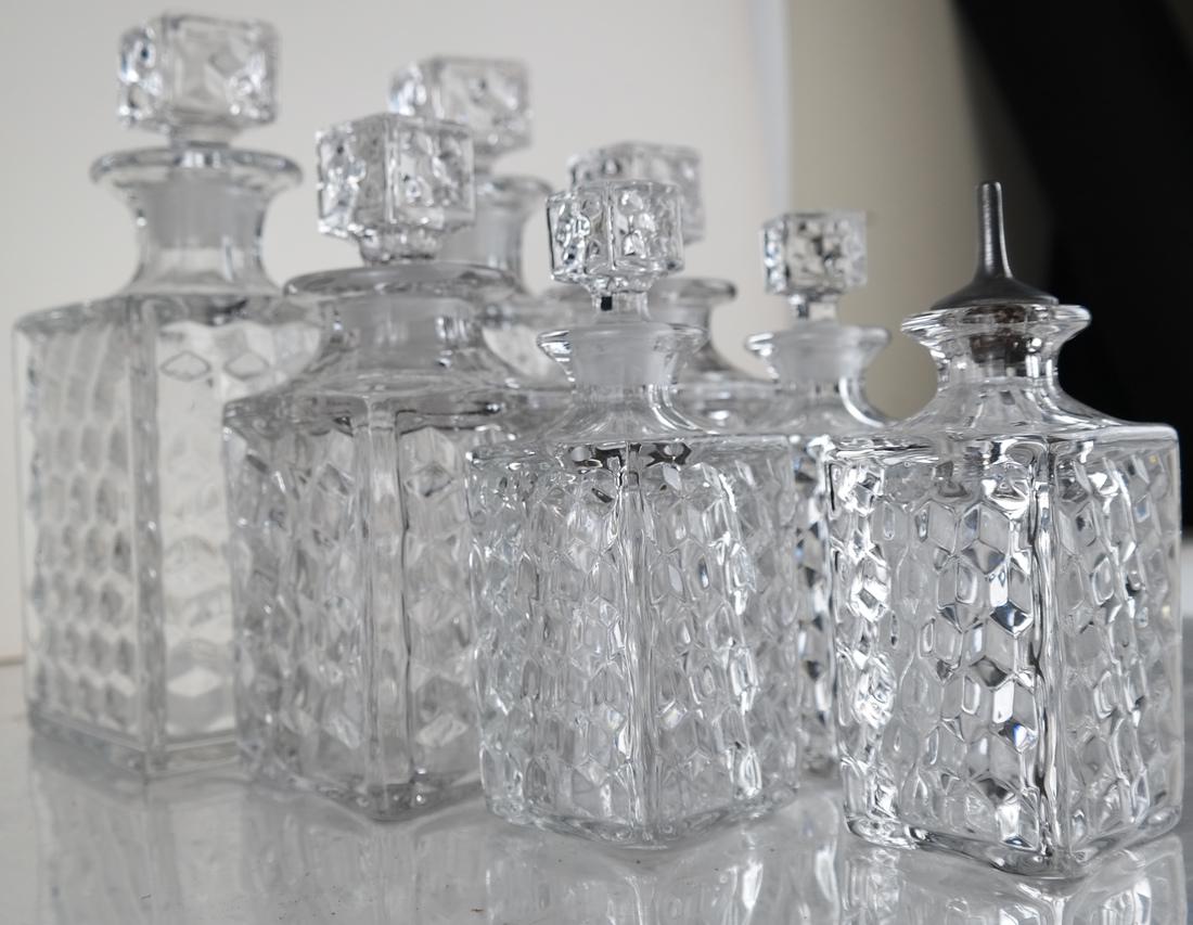 Seven Glass Crystal Decanters (1 of 4)