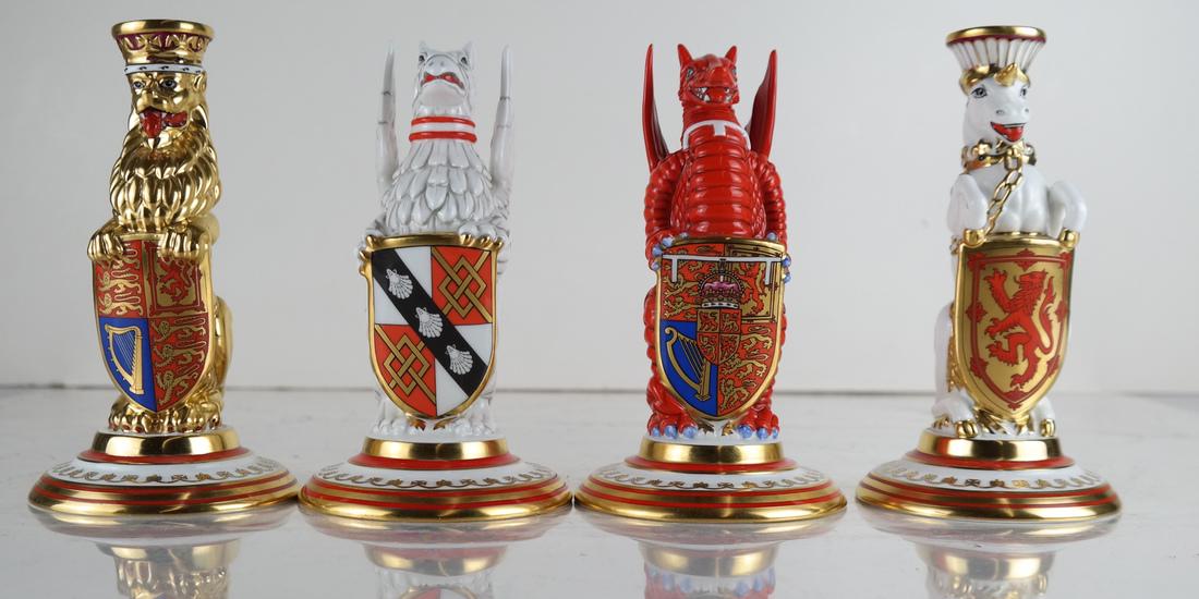 Four Minton Allegorical Candlesticks (1 of 11)