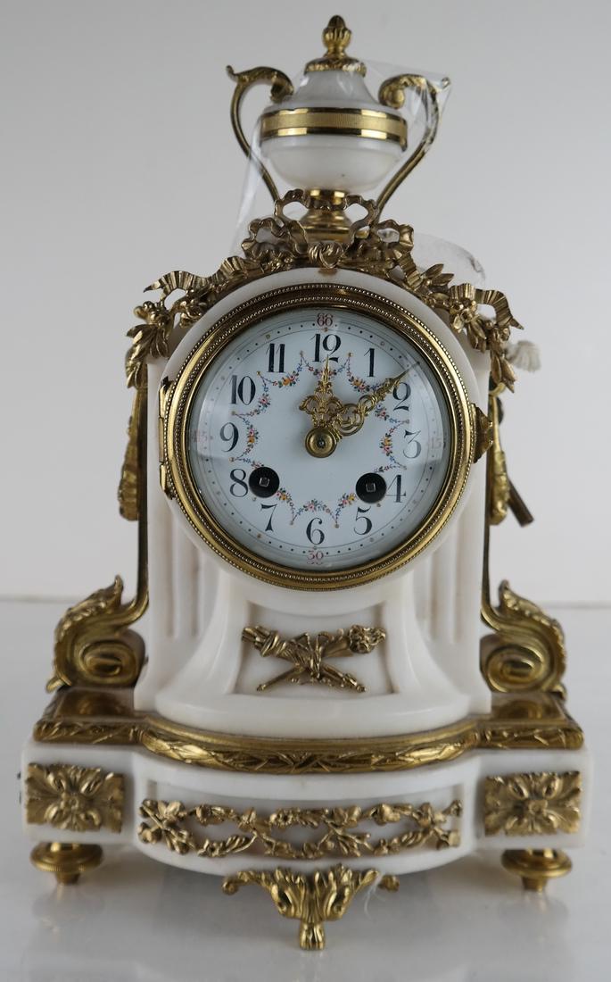 Petite French Marble & Bronze Clock (1 of 7)