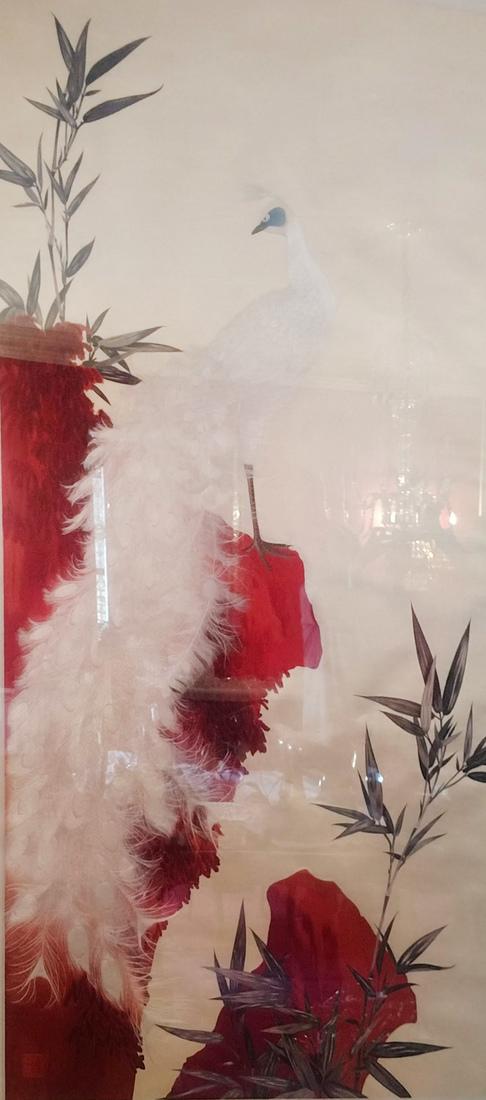 Chinese Silk Embroidery of a Peacock (1 of 6)