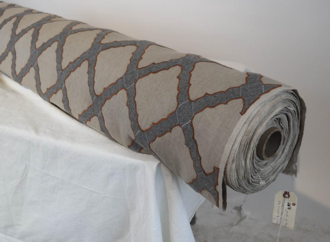 Fret Fabrics Linen & Wool "Lhasa Trellis" (1 of 2)