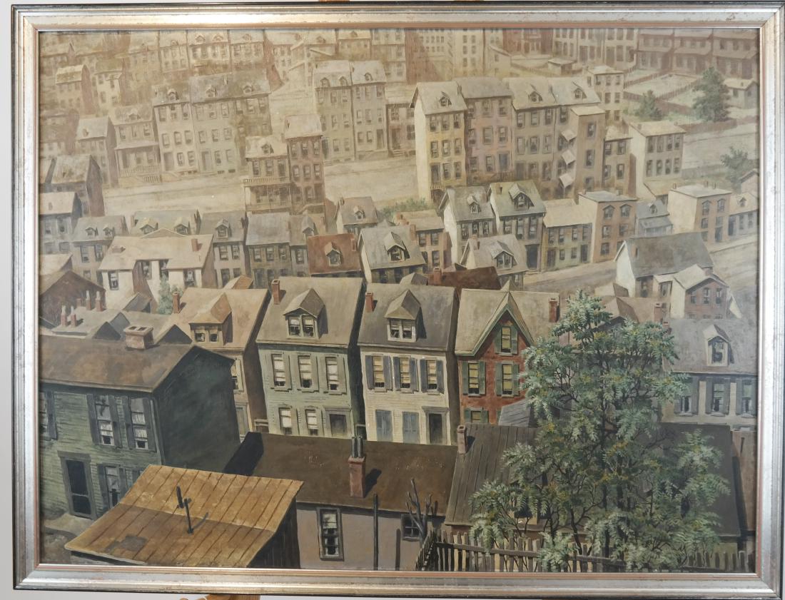 Lloyd F. WENINGER: "Pittsburgh Houses" - Oil on Panel (1 of 8)