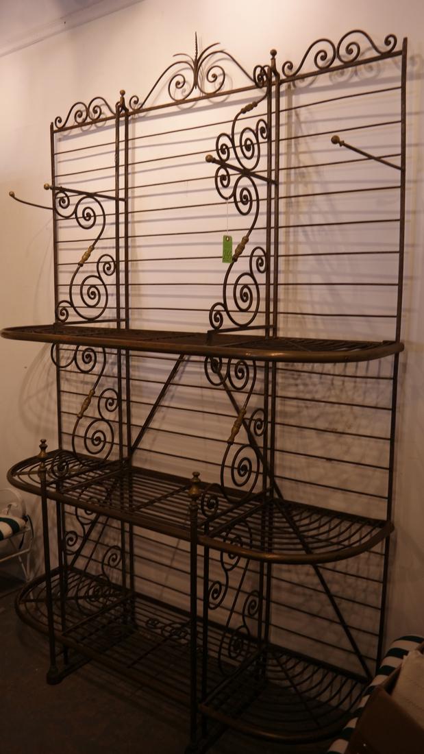 Antique French Iron & Brass Bakers Rack (1 of 4)