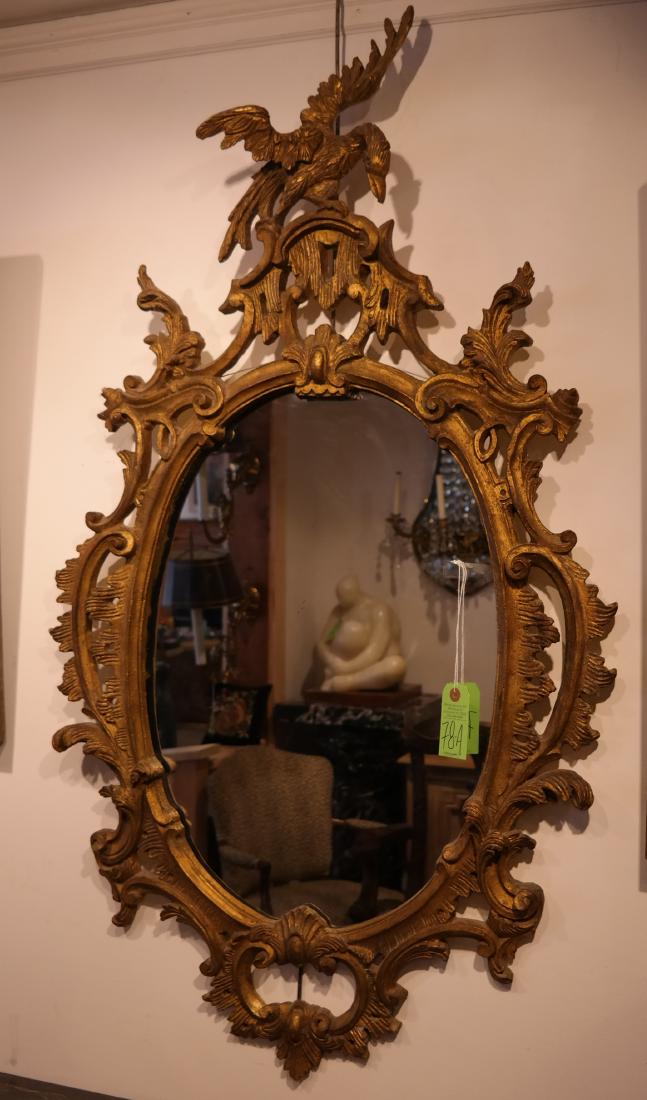 Ornate Carved Eagle Crest Mirror (1 of 4)