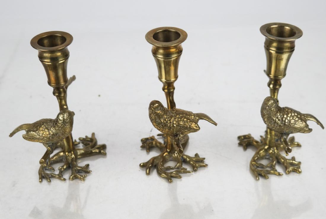 3 Brass Bird on a Branch Candlesticks (1 of 5)