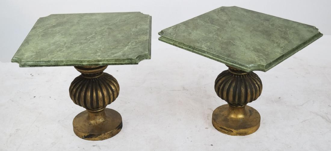 Pair Faux Marble Low Stands (1 of 7)