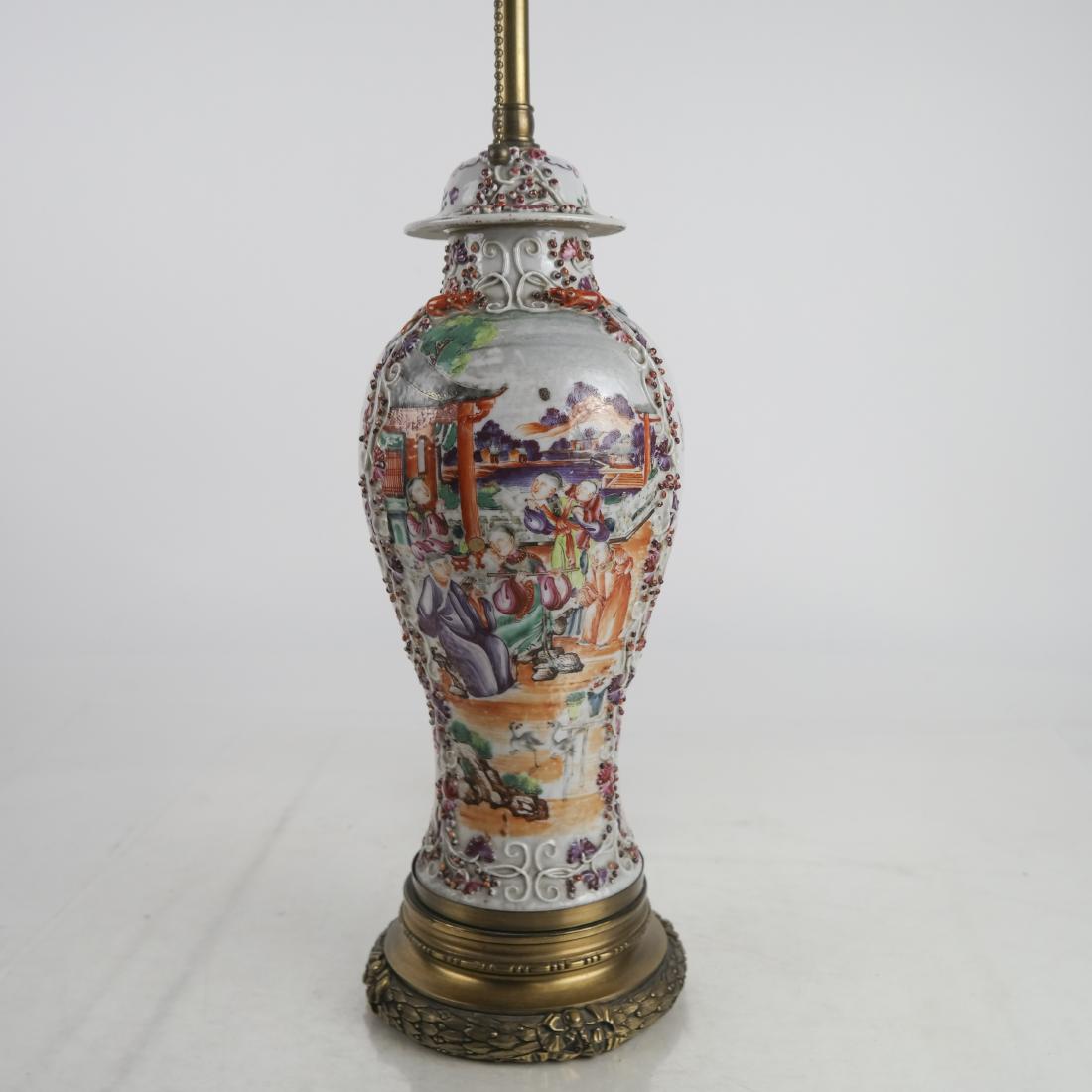 Chinese 18th C. Baluster Vase Lamp (1 of 10)