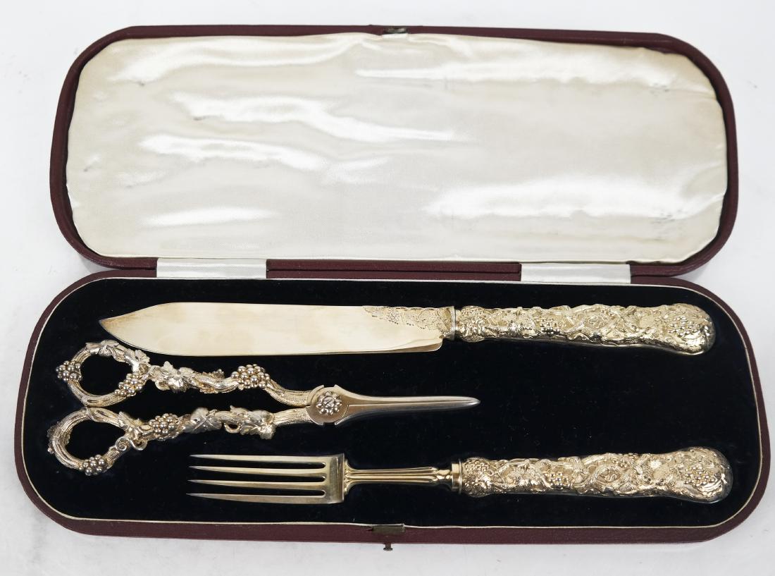 Repousse Silver Gilt 3-Pc. Fish Set (1 of 11)