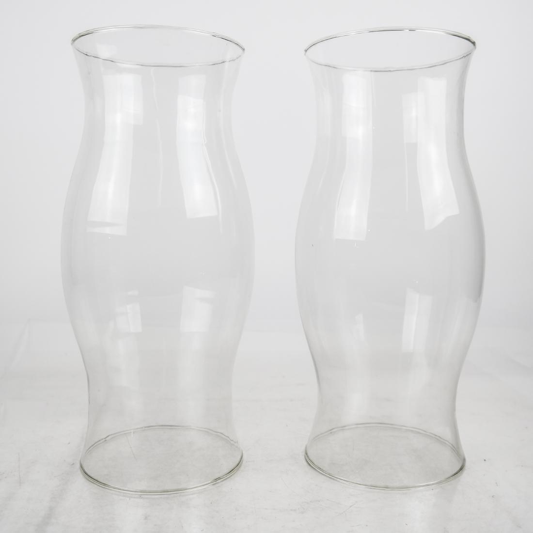 Pair Glass Hurricane Lamp Shades (1 of 3)