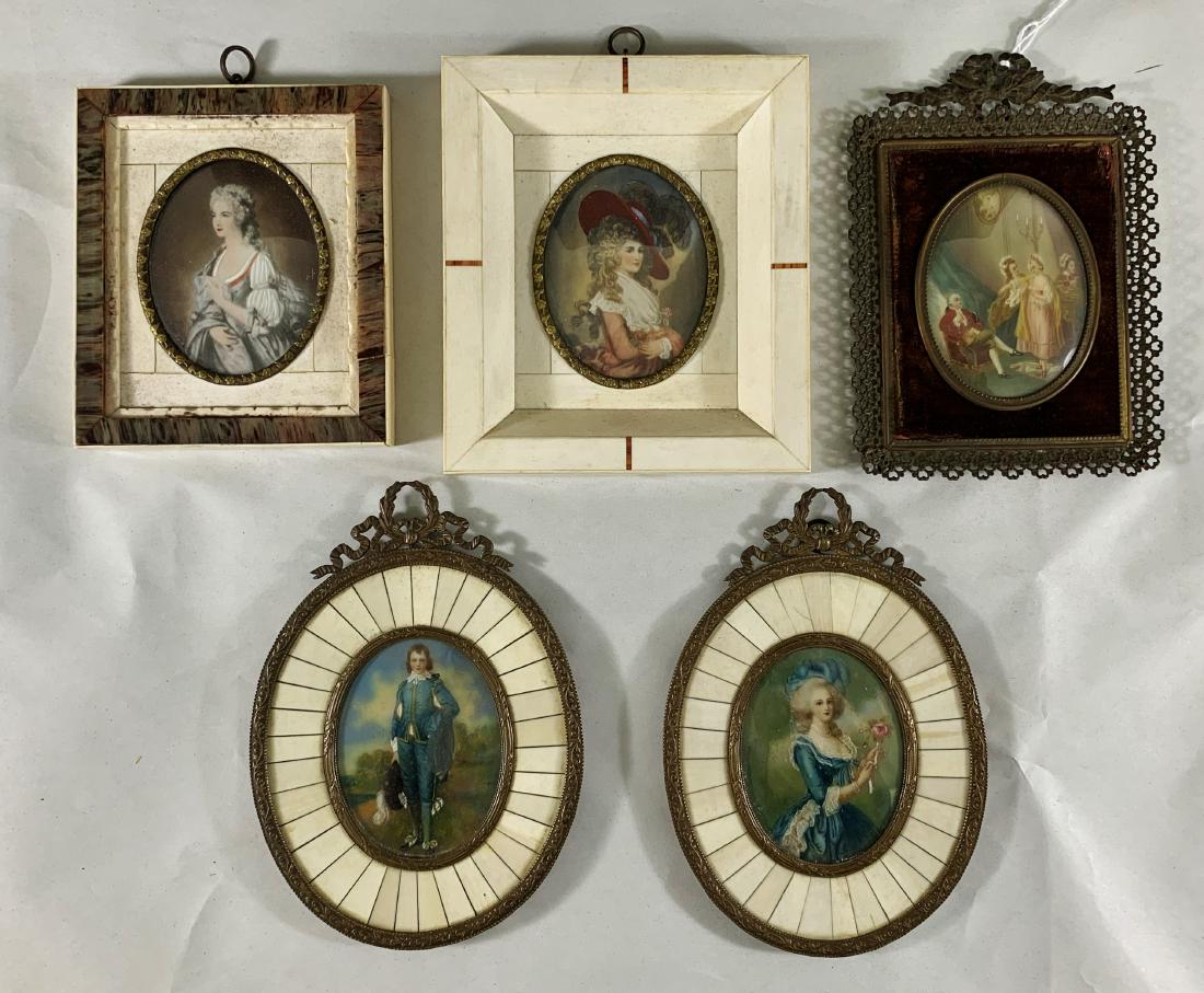 5 Oval Framed Miniature Paintings (1 of 13)