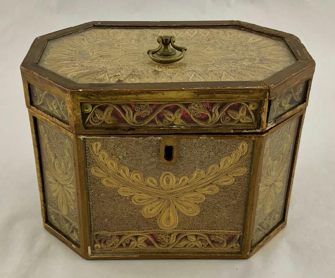 Antique English Conch Inlaid Tea Caddy (1 of 12)