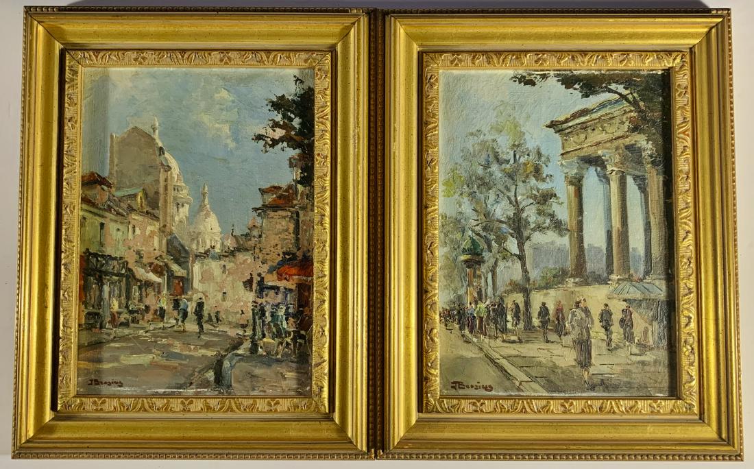 Pair Impressionistic Oil Paintings Paris Scenes (1 of 11)