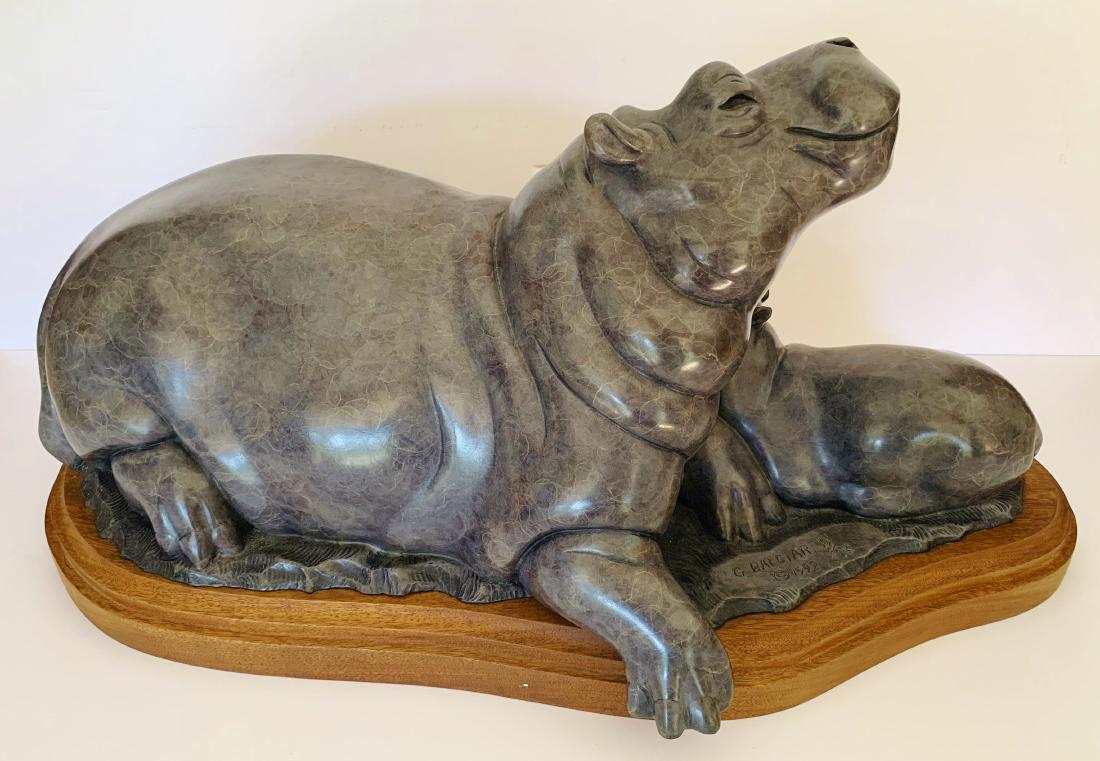 G. BALCIAR: Bronze Sculpture, Hippopotami (1 of 10)