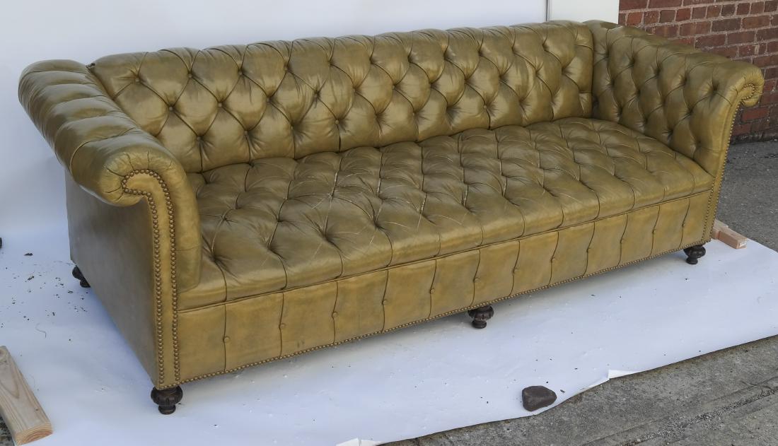 Chesterfield Green Upholstered Sofa (1 of 10)