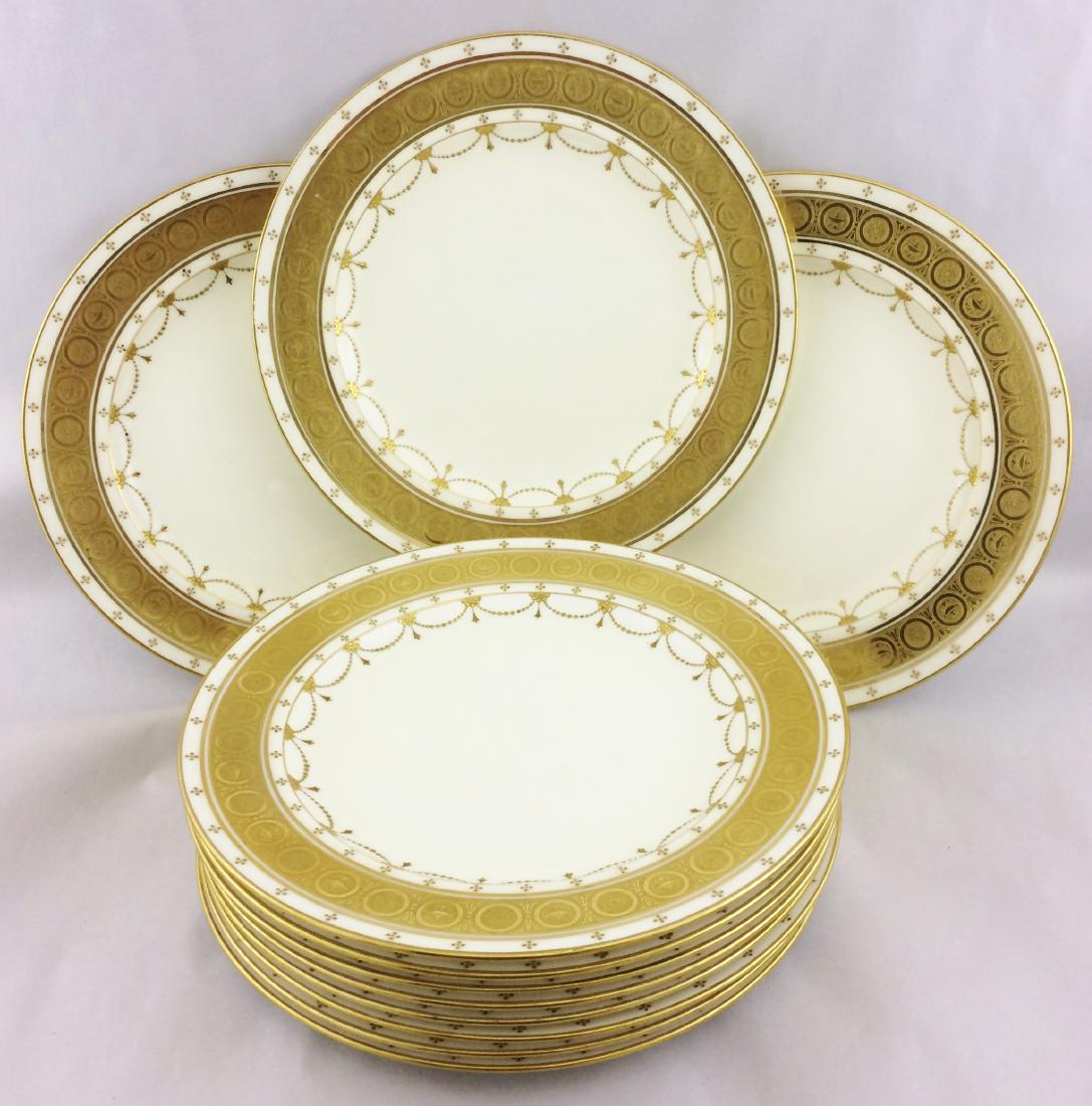 Set 11 Minton White & Gilt Dinner Plates (1 of 9)