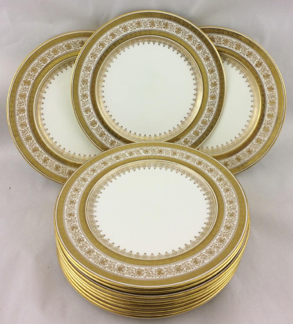 12 Aynsley Porcelain Plates White Gilt Border (1 of 7)
