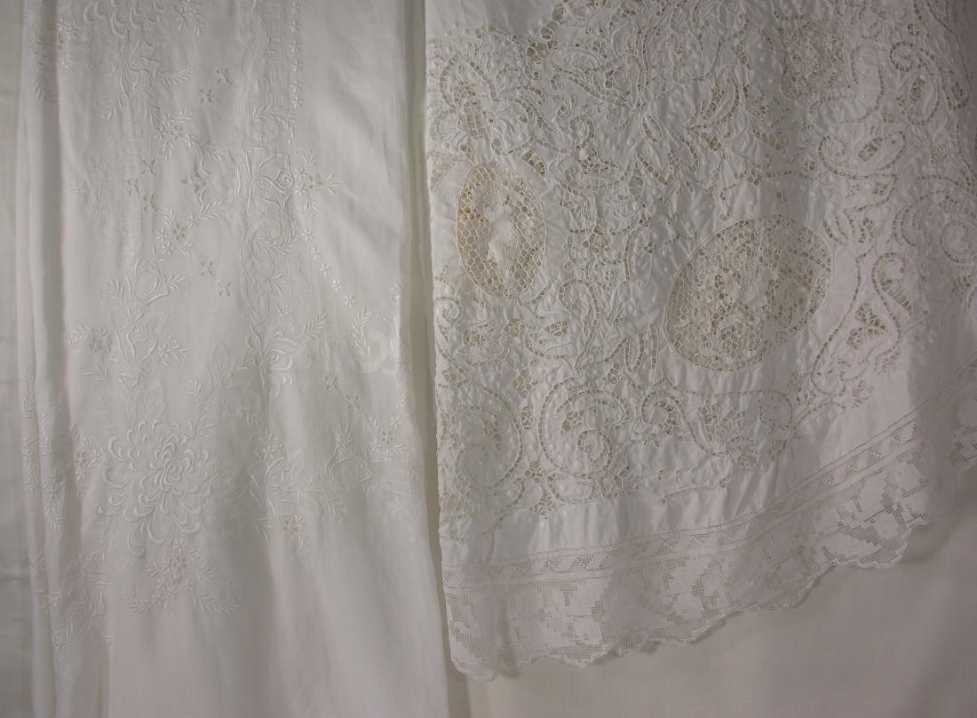 Two Exceptional European White Linen Tablecloths (1 of 6)