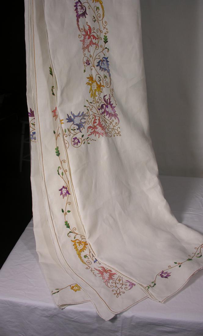 Colorful, Modern, Hand-Embroidered Tablecloth (1 of 5)