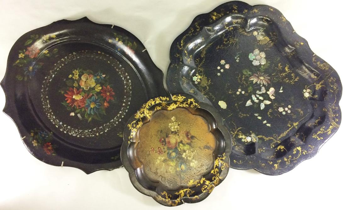 Lot of 3: Paper Mache Platters (1 of 15)