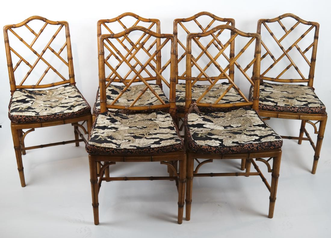 Six Bamboo-Style Side Chairs (1 of 8)