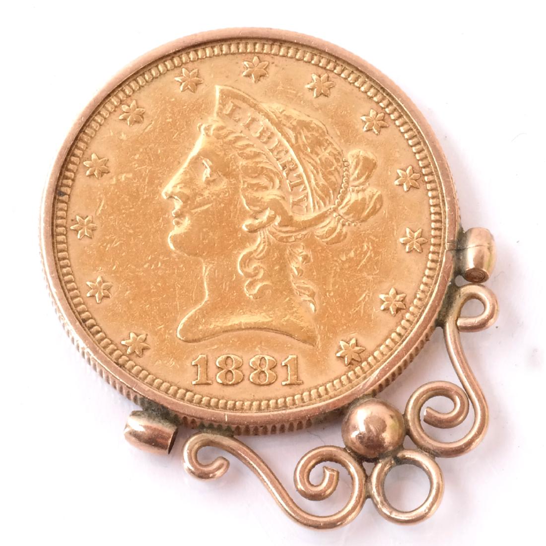 1881 $10 Liberty Head Gold Jewelry (1 of 2)