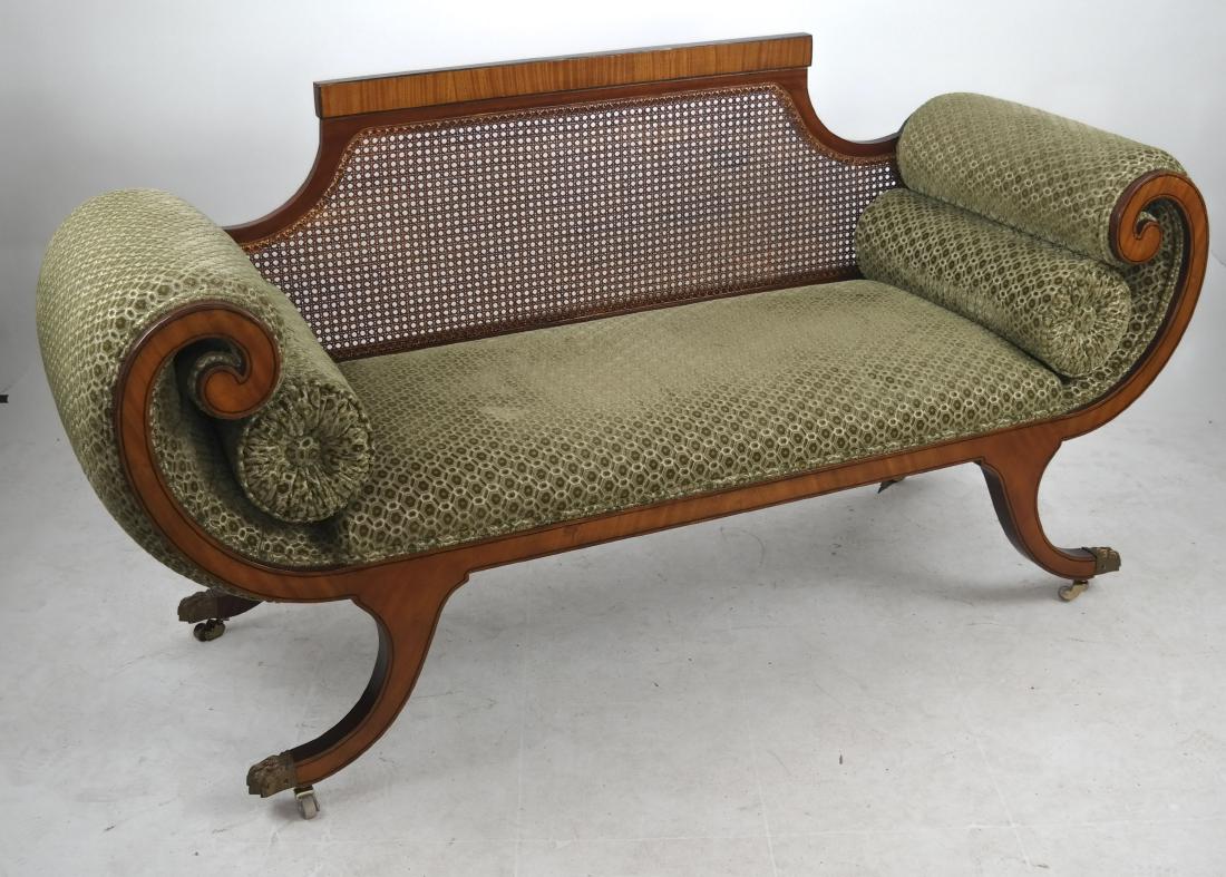 Regency-Style Caned Back Settee (1 of 5)