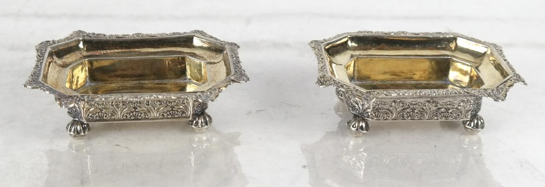 Pair Mid-19th C. Russian Silver Open Salt Dishes (1 of 4)
