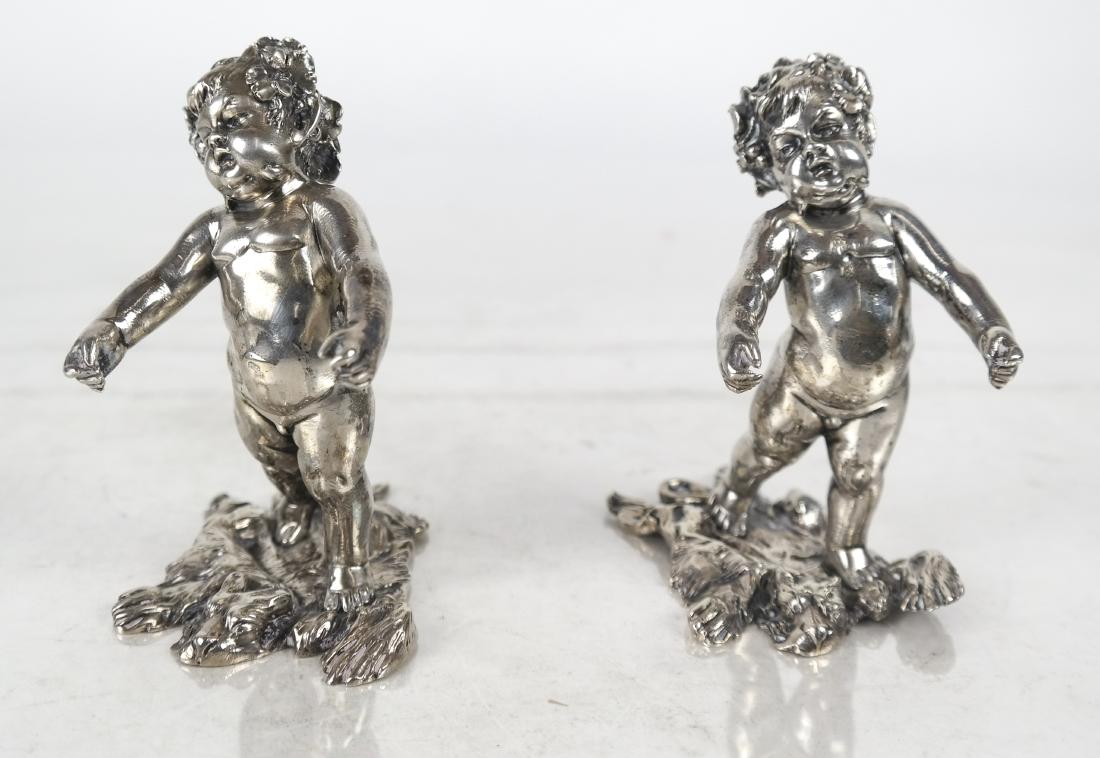 Pair 19th C. Cherub Austrian Silver Table Ornaments (1 of 4)