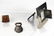 3 Items Including Miniature Covered Burlwood Box