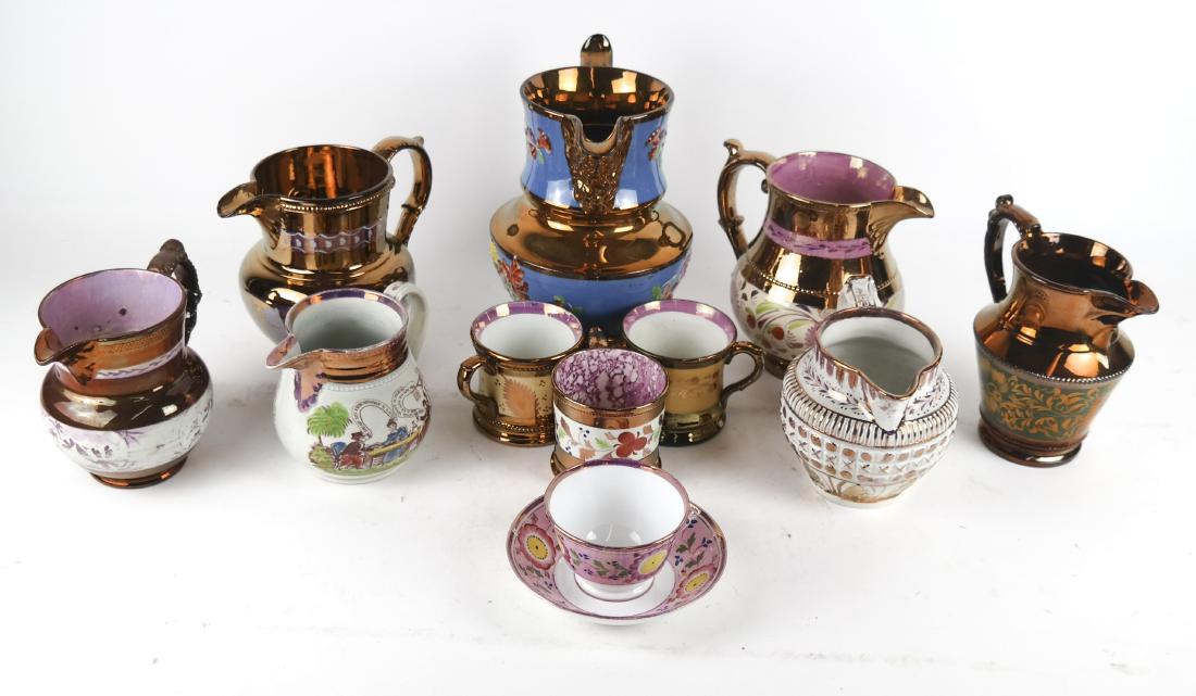 Porcelain Pitcher, Creamers, Cups (1 of 7)