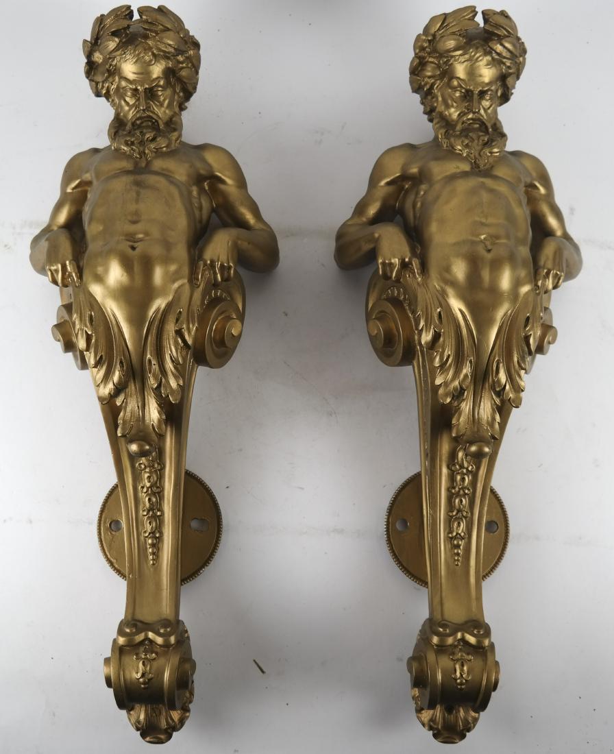 Pair of Gilt Bronze Figural Wall Mounts (1 of 7)