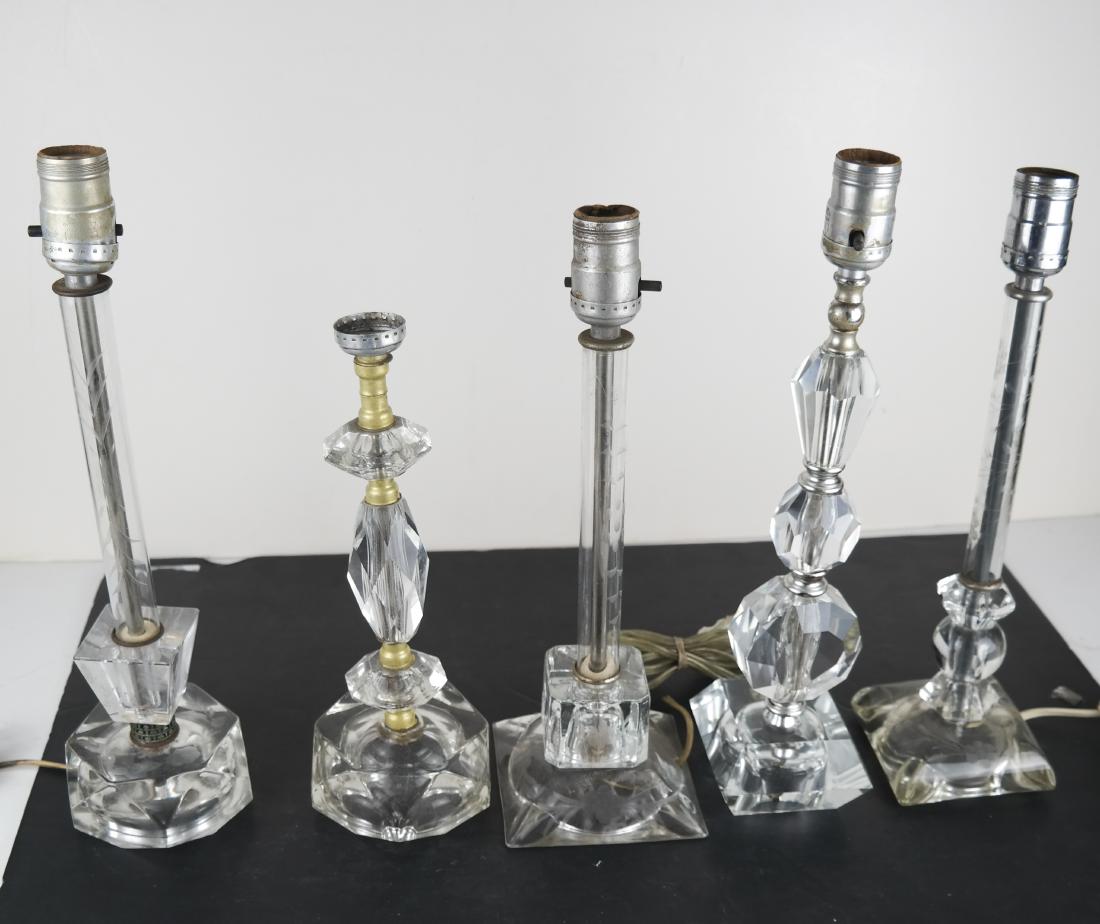 Seven Crystal Glass Column Lamps (1 of 6)