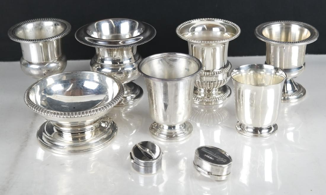 Sterling Pedestal Cups, A Nut Dish & 2 Pill Boxes (1 of 6)